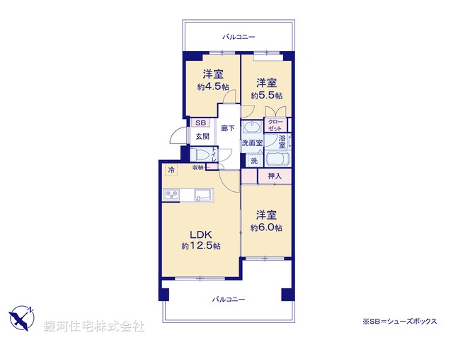 G00328546 東京都江戸川区西葛西２丁目 中古マンション 3780万円【間取図】