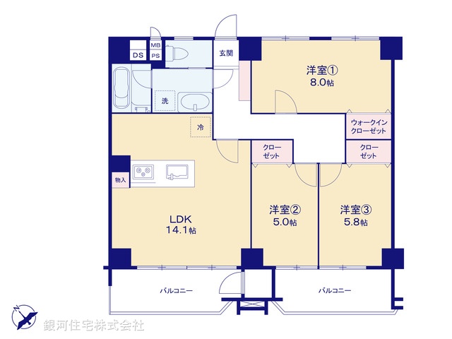 G00330652 東京都足立区梅田７丁目 中古マンション 3480万円【間取図】
