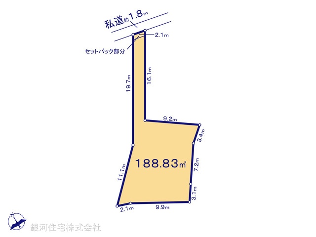 G00337357 神奈川県横浜市中区西之谷町 土地 3100万円【区画図】