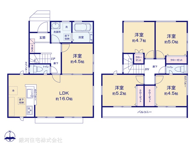 G00341863 埼玉県さいたま市大宮区天沼町１丁目 中古一戸建て 4580万円【間取図】