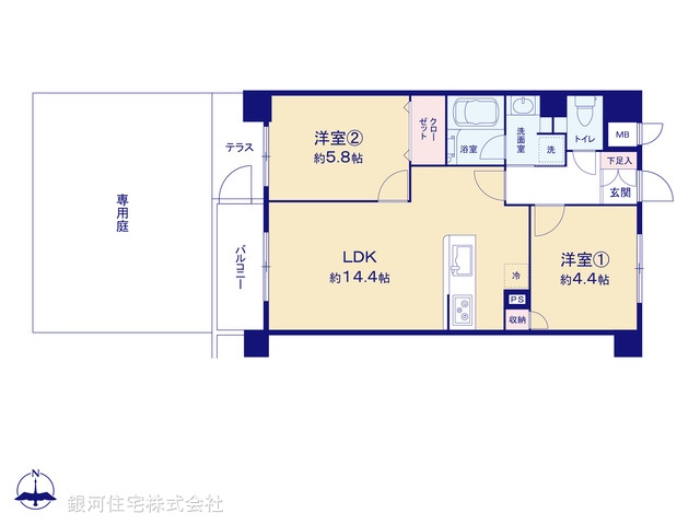 G00343179 東京都青梅市河辺町１丁目 中古マンション 999万円【間取図】