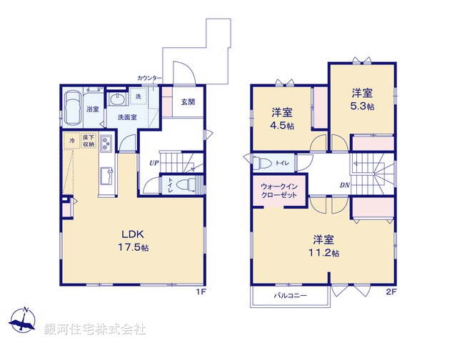 G00343833 千葉県千葉市若葉区小倉台７丁目 新築一戸建て 3380万円【間取図】