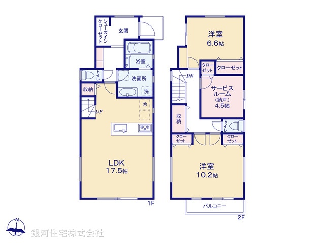 G00346345 神奈川県横浜市港北区仲手原２丁目 新築一戸建て 6680万円【間取図】