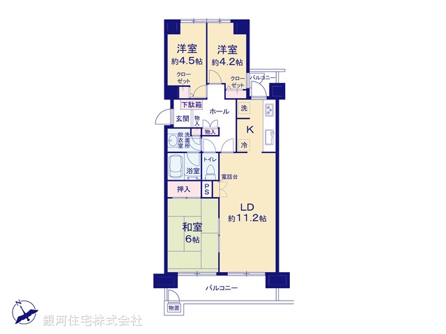 G00346759 千葉県船橋市旭町６丁目 中古マンション 2299万円【間取図】