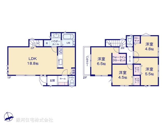 G00348552 神奈川県横浜市港北区高田東３丁目 中古一戸建て 5580万円【間取図】