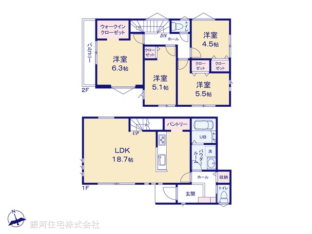 G00348553 神奈川県横浜市港北区高田東３丁目 中古一戸建て 5680万円【間取図】