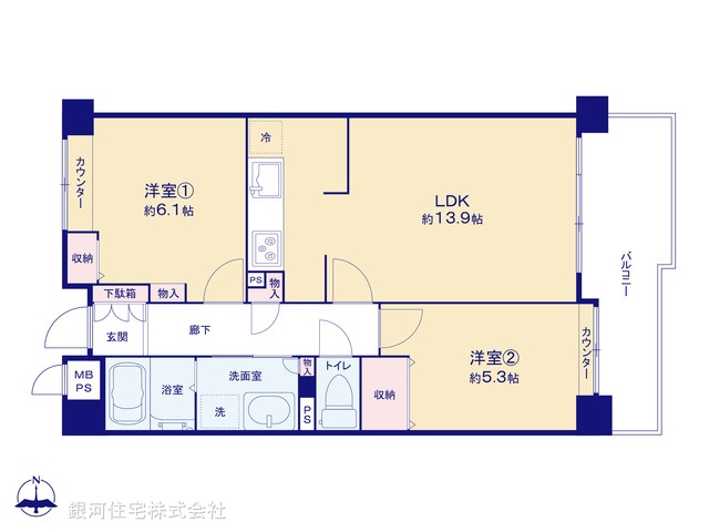 G00348641 神奈川県相模原市南区上鶴間本町７丁目 中古マンション 2299万円【間取図】