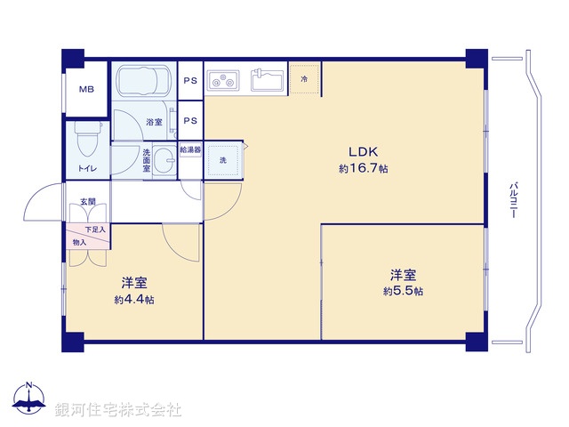 G00349315 神奈川県横浜市港北区綱島上町 中古マンション 3580万円【間取図】