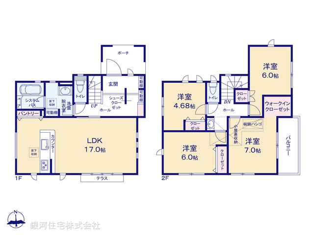 G00350339 神奈川県横浜市旭区川島町 新築一戸建て 5480万円【間取図】