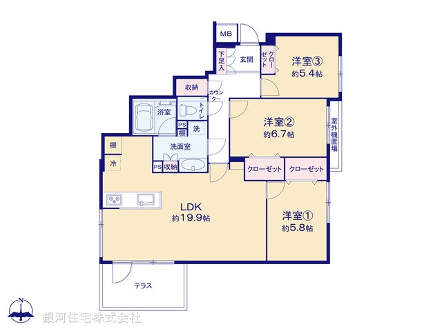 G00351065 千葉県佐倉市井野 中古マンション 2199万円【間取図】