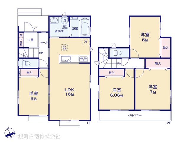 G00351149 千葉県市川市本北方２丁目 新築一戸建て 3590万円【間取図】
