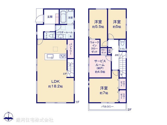 G00353566 神奈川県横浜市港北区篠原台町 新築一戸建て 8280万円【間取図】