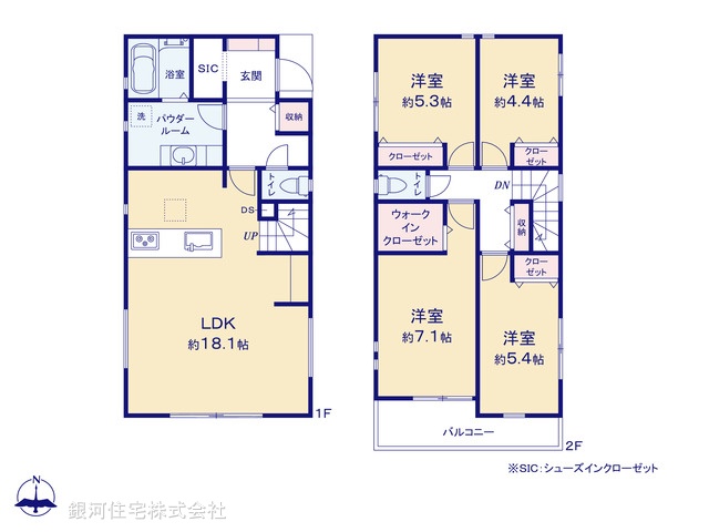 G00353567 神奈川県横浜市港北区篠原台町 新築一戸建て 8080万円【間取図】