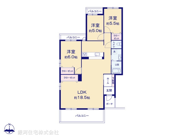 G00355028 神奈川県横浜市都筑区荏田南１丁目 中古マンション 3399万円【間取図】