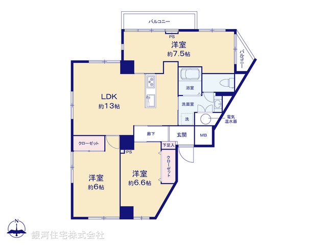 G00355263 東京都多摩市関戸４丁目 中古マンション 2580万円【間取図】