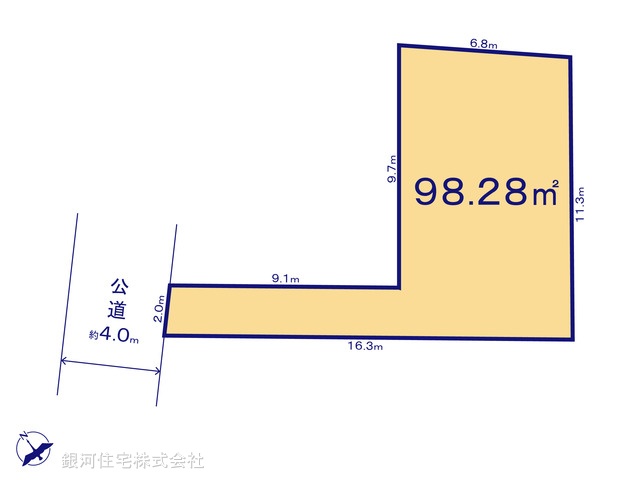 G00355434 神奈川県高座郡寒川町岡田２丁目 土地 990万円【区画図】