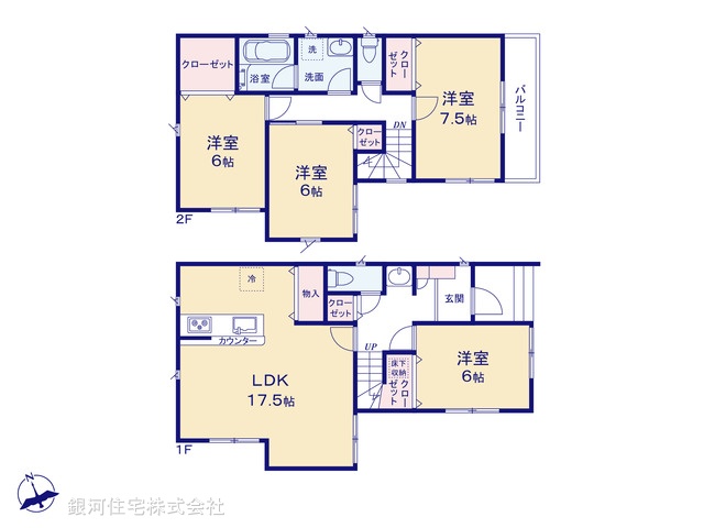 G00355772 埼玉県川口市朝日３丁目 新築一戸建て 5480万円【間取図】