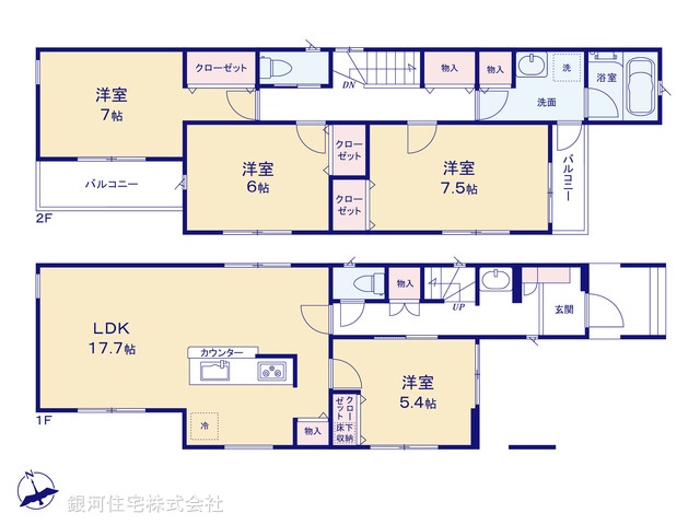 G00355775 埼玉県川口市朝日３丁目 新築一戸建て 4980万円【間取図】