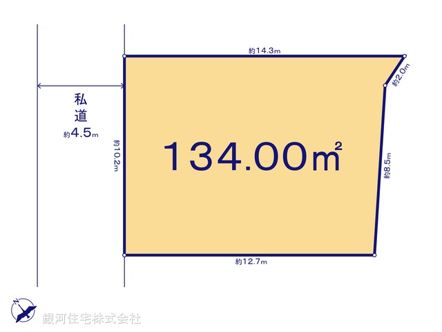 G00356023 東京都八王子市楢原町 土地 1780万円 土地面積134.00m² (約40.53坪)【区画図】