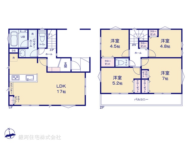 G00356899 神奈川県座間市ひばりが丘１丁目 新築一戸建て 4280万円【間取図】