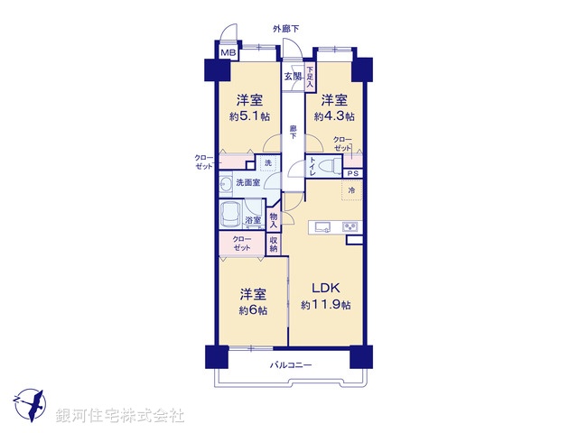 G00356906 埼玉県所沢市北有楽町 中古マンション 2790万円【間取図】