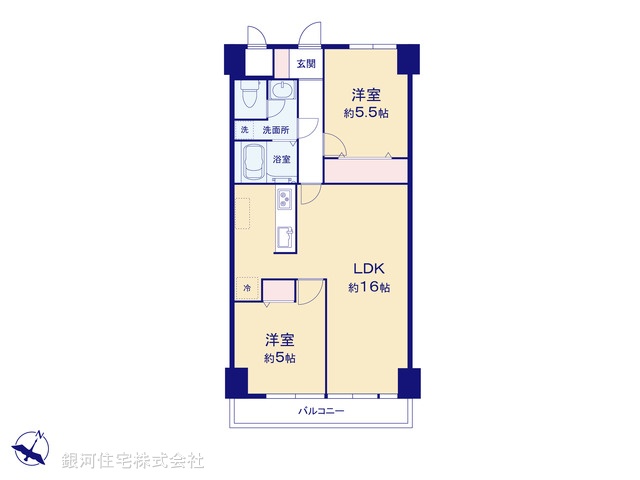G00356907 神奈川県横浜市鶴見区生麦３丁目 中古マンション 3230万円【間取図】