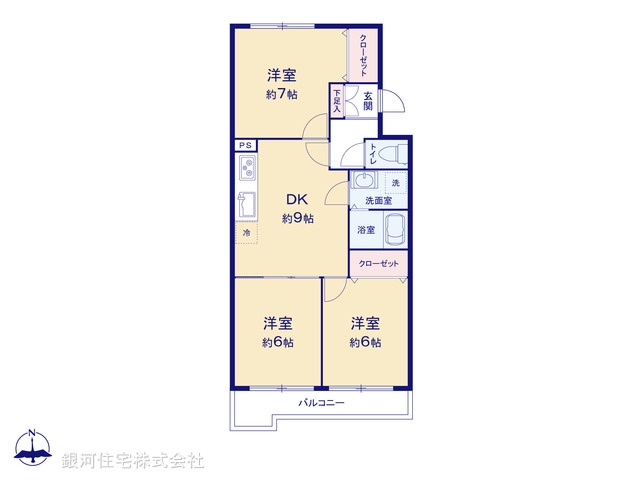 G00358262 神奈川県横浜市鶴見区下末吉６丁目 中古マンション 1990万円【間取図】