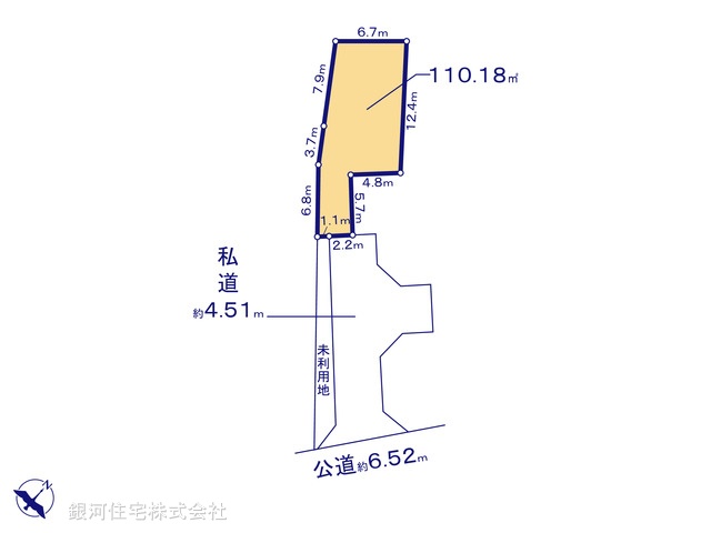 G00358701 神奈川県横浜市瀬谷区二ツ橋町 土地 3780万円【区画図】