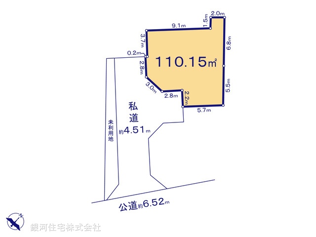 G00358703 神奈川県横浜市瀬谷区二ツ橋町 土地 3980万円【区画図】