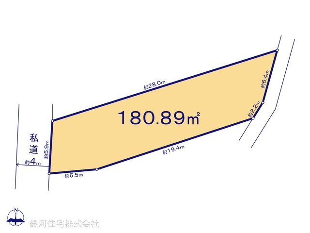 G00358842 神奈川県横浜市港北区篠原東２丁目 土地 5780万円【区画図】