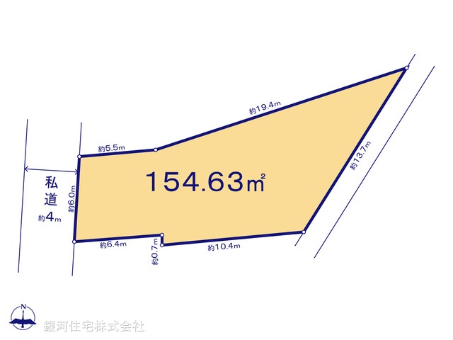 G00358843 神奈川県横浜市港北区篠原東２丁目 土地 4980万円【区画図】