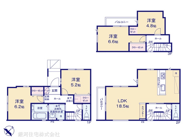 G00359035 千葉県市川市欠真間２丁目 新築一戸建て 6299万円【間取図】