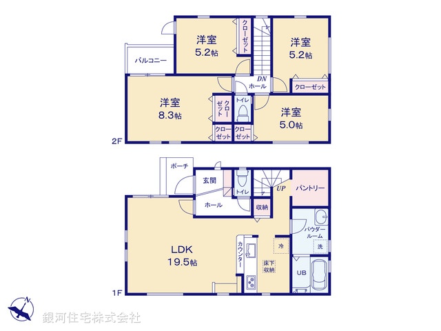 G00359535 神奈川県相模原市南区御園４丁目 新築一戸建て 3499万円【間取図】