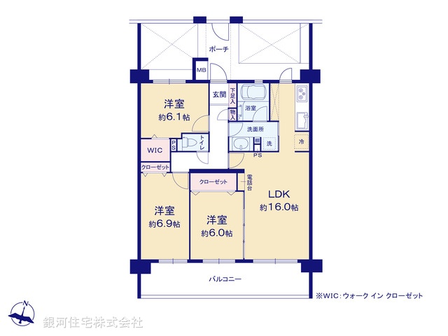 G00359821 埼玉県所沢市東所沢２丁目 中古マンション 2290万円【間取図】