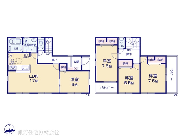 G00360395 神奈川県横浜市泉区上飯田町 新築一戸建て 3680万円【間取図】