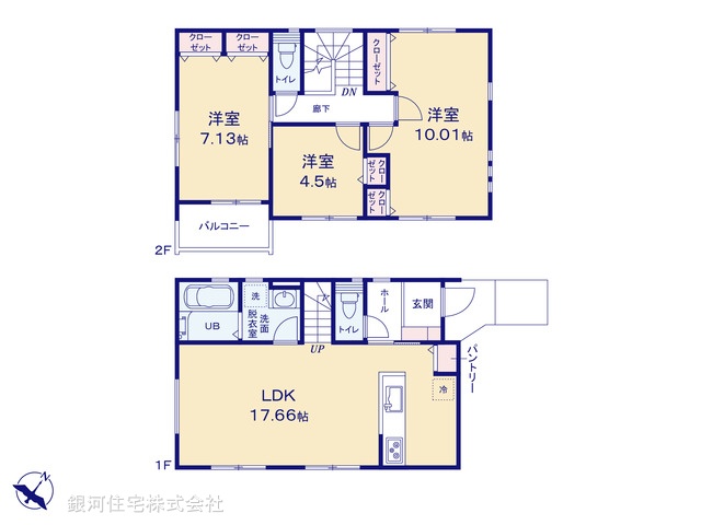 G00360574 神奈川県横浜市青葉区大場町 新築一戸建て 7280万円【間取図】