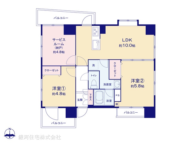 G00360971 埼玉県所沢市西所沢１丁目 中古マンション 2599万円【間取図】