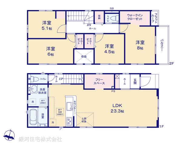 G00360992 東京都福生市北田園２丁目 新築一戸建て 3499万円【間取図】
