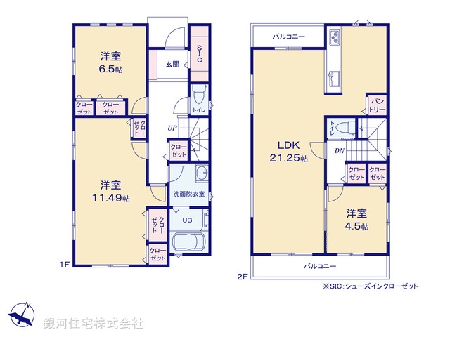 G00361331 神奈川県横浜市旭区本村町 新築一戸建て 6780万円【間取図】