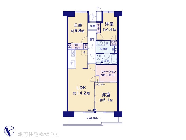 G00362081 東京都府中市押立町１丁目 中古マンション 3599万円【間取図】