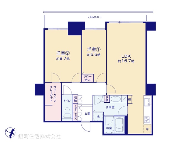 G00362329 千葉県千葉市美浜区打瀬１丁目 中古マンション 5399万円【間取図】