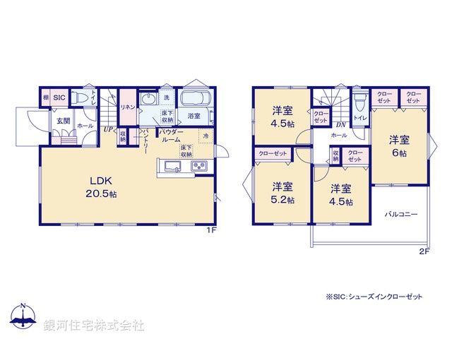 G00362919 神奈川県横須賀市岩戸３丁目 新築一戸建て 3880万円【間取図】