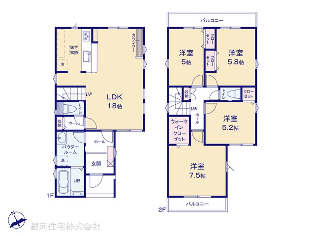 G00363520 神奈川県綾瀬市落合南３丁目 新築一戸建て 3199万円【間取図】