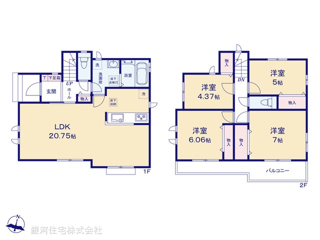 G00363746 東京都青梅市長淵８丁目 新築一戸建て 2590万円【間取図】