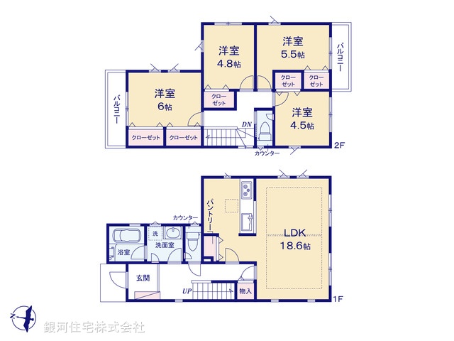 G00363849 神奈川県川崎市多摩区南生田２丁目 新築一戸建て 4780万円【間取図】