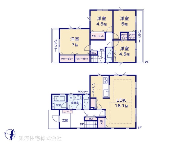 G00363851 神奈川県川崎市多摩区南生田２丁目 新築一戸建て 4830万円【間取図】