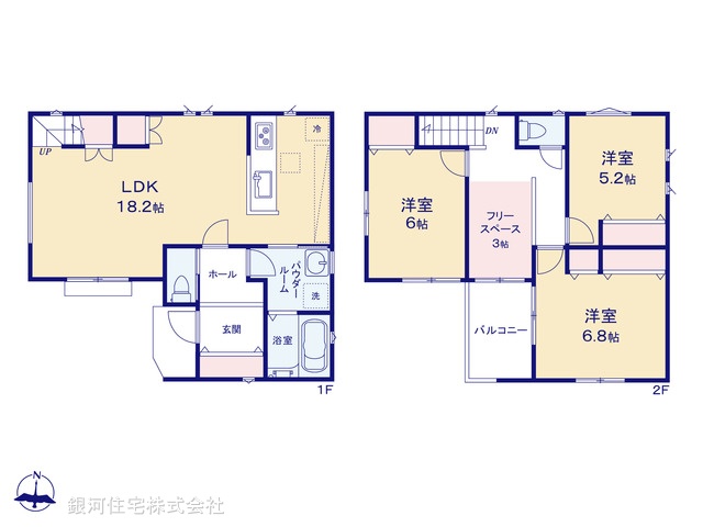 G00363941 神奈川県横浜市泉区中田南５丁目 新築一戸建て 4480万円【間取図】