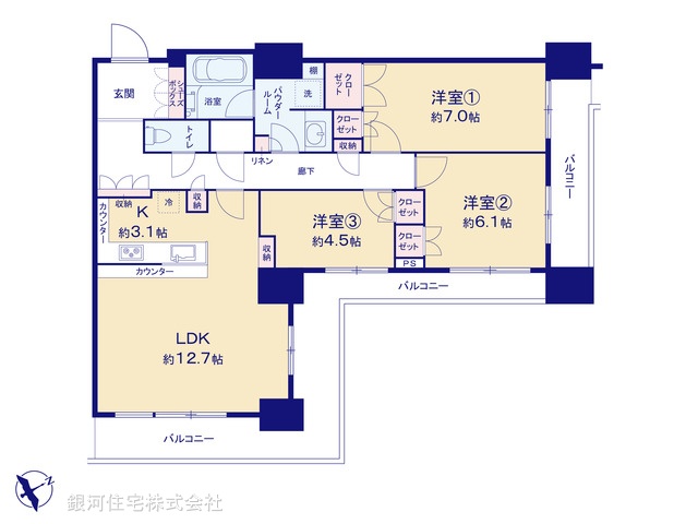 G00363963 東京都江東区東雲１丁目 中古マンション 1億4500万円【間取図】