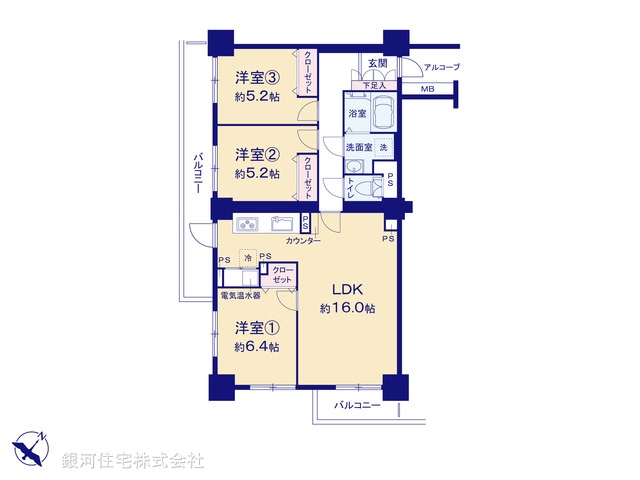 G00364208 埼玉県さいたま市見沼区春野１丁目 中古マンション 2099万円【間取図】