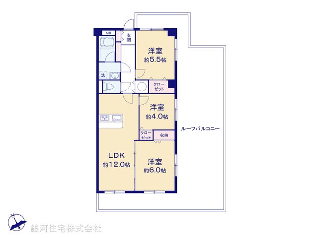 G00364435 東京都足立区保木間５丁目 中古マンション 2499万円【間取図】